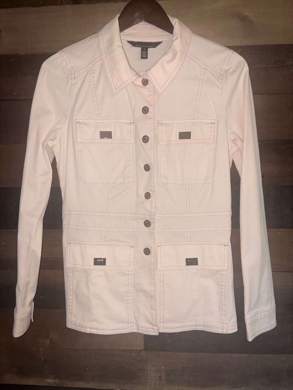 White House Black Market Pale Pink Utility Jacket - Women
